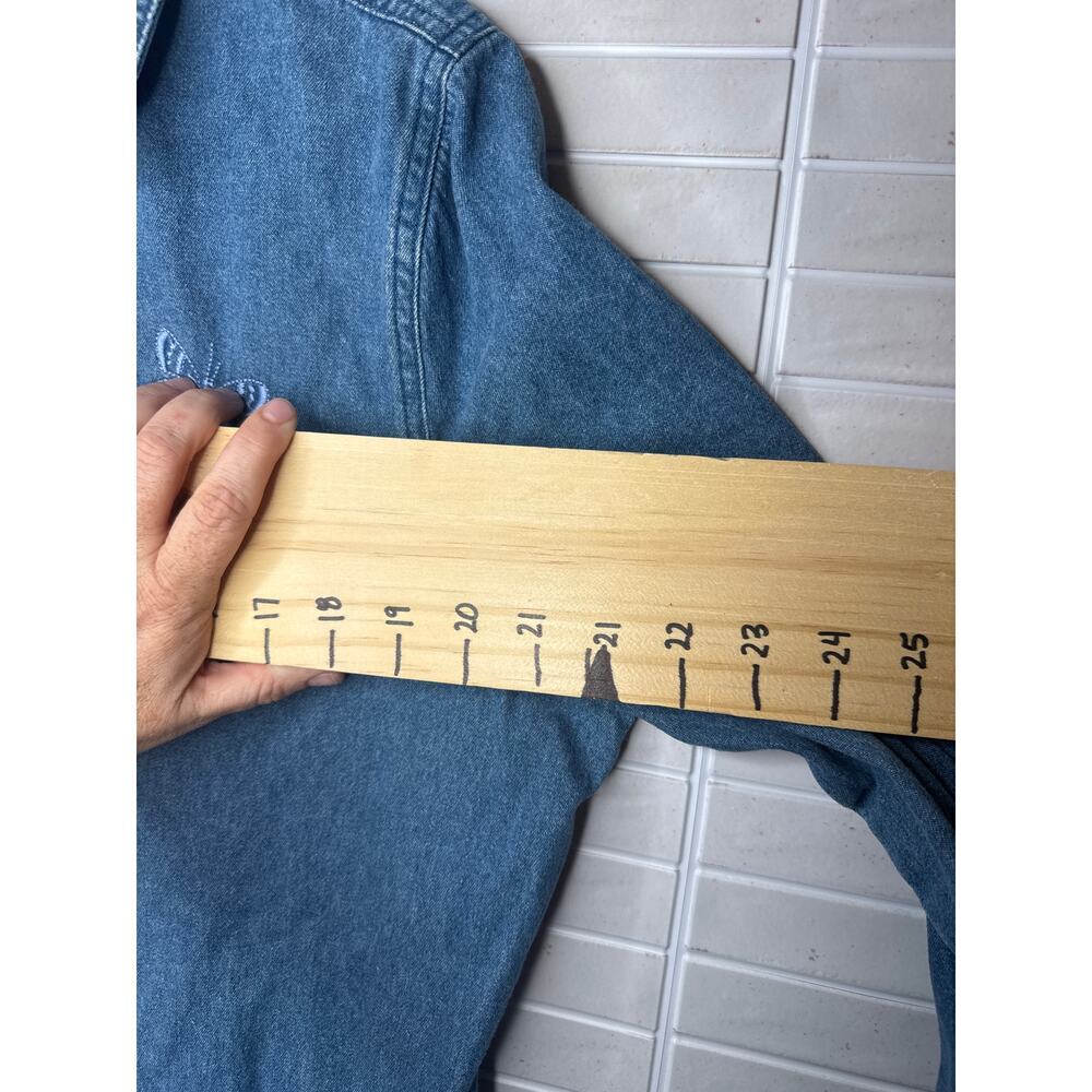 Vintage Basic Editions Denim Full Zip Shift Dress… - image 4